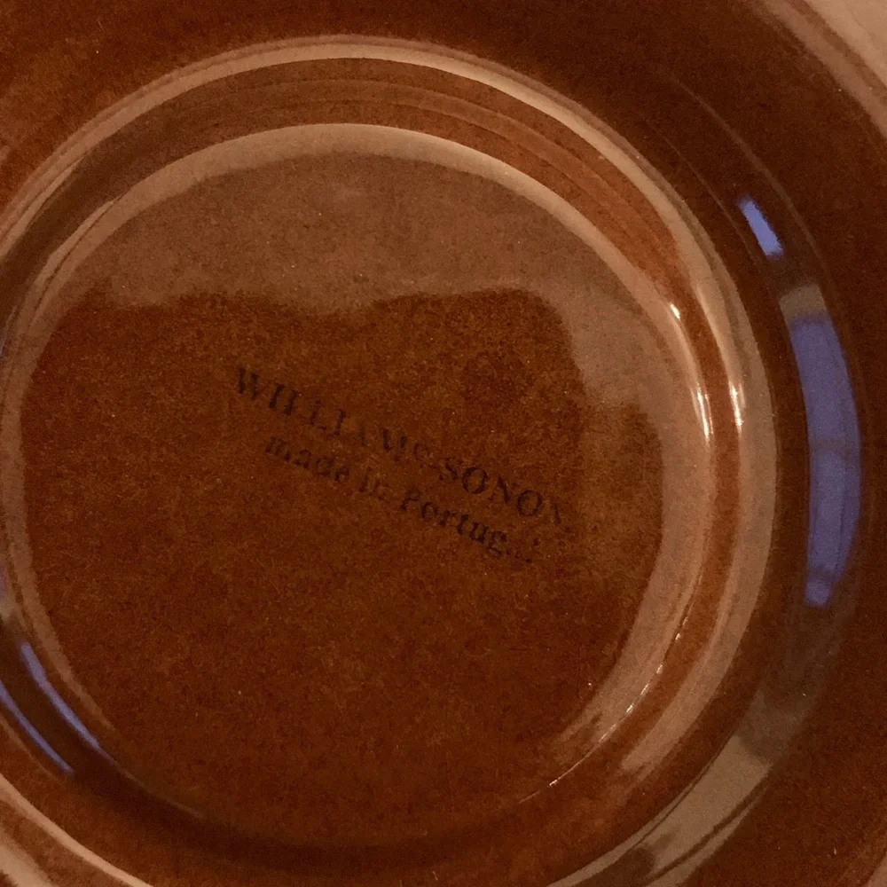williams Sonoma Brown Ceramic Bowl